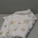 Mindsoft 60 Inch White Christmas Tree Skirt Large Faux Fur Plush Xmas Tree Skirts with Sequin Snowflake for Christmas Decoration Xmas Ornaments Holiday Party