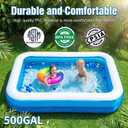 Full-Sized Inflatable Swimming Pool, Extra Large Blow Up Pool, Heavy Duty Above Ground Pool with Drain Valve, Leakproof Family Swim Pool for Backyard Patio Garden Outdoor Party(79''x59''x20'')