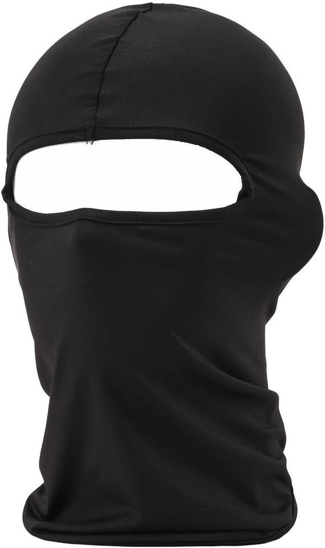 Balaclava Tactical Face Mask Hood Neck Gaiter 1 Pack (Black) (Black)