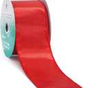 CT CRAFT LLC Satin Wired Ribbon 2.5 Inch x 20 Yards Red for Christmas Home Dcor Gift Wrapping Tree Topper Bow Wreath DIY Crafts,