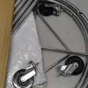 Whitmor Round Commercial Laundry Hamper with Removable Liner and Heavy Duty Wheels -Chrome (6894-3499-BB)