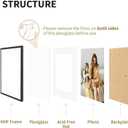 12x16 Picture Frame Set of 4, Displays 8x10 with Mat or 12x16 Without Mat, Photo Frames for Wall Hanging or Tabletop, Includes HD Plexiglass, Black