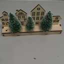 CCINEE Pre-Lit Wooden Christmas House Tree Tabletop Decor, LED House Tree with Lights Luminous Wood House Tabletop Decor for Winter Xmas Holiday Party