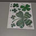 2 x Unique Shamrock Design - St. Patrick's Day Window Clings, 8 Sheets Window Decals Decorations for Home, Office, Classroom, Indoor Spring Stickers Decor