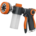 Garden Hose Nozzle,8 Patterns Hose Sprayer High Pressure,Heavy Duty Dog Wash,Metal Water Hose Nozzle with Soap Dispenser,Car Wash Foam Gun