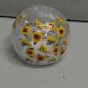 1 Pcs Sunflower Glass Lighted Ball Decorative Battery Operated 3.9 Inch Waterproof Floral Crackle LED Night Lights for Garden Globe Orb Lamp for Party Fall Thanksgiving Birthday Gift