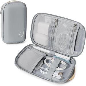 Travelkin Travel Cord Organizer, Small Electronic Organizer Travel Case, Cable Organizer Bag For Cords,Chargers Phone, Sd Card,Usbs (3-Interstellar Grey)