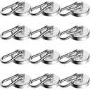 E BAVITE Carabiner Magnetic Hooks, 110LBS Strong Magnetic Hooks Heavy Duty with Swivel Carabiner Hook, for Hanging for Cruise, Garage, Kitchen, Refrigerator, Locker (12-Pack)