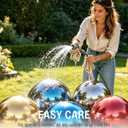 12 Inch Stainless Steel Gazing Ball, Garden Gazing Globe Mirror Ball, Polished Shiny Sphere for Garden Yard Outdoor, Swimming Pool Decoration (Silver)