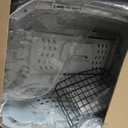 Amazon Basics Sturdy Portable 2-Door Top-Load Hard-Sided Pet Travel Carrier with Secure Ventilation, Handle, Front & Top Entry for Dogs, Cats, 22.8"L x 15"W x 13"H, Gray & Blue
