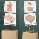 METRONIC Paper Gift Bags 5.25x3.75x8 50Pcs, Christmas Gift Wrap Bags with Handles, Brown Kraft Paper Bag for Small Business, Bulk Party Favors Bag for Birthday, Shopping, Retail, Made in USA