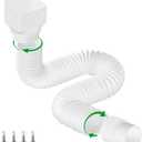 1 Pack White-Rain Gutter Downspout Extensions, Gutter Extender for Rainwater Drainage Flexible, Down Spout Drain Extension Pipe, Extendable from 21 to 62 Inches (Fit 3"x 4" downspouts)