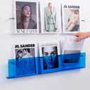 ROYALITA 2-Pack Acrylic Magazine Holder Brochure Holder, 24" Record Holder Magazine Rack, Fashion Hanging Bookshelf Literature Storage Rack for Waiting Room, Living Room, Office, Blue, 24 Inch