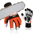 Vgo... Chainsaw Gloves, 12-Layer Chainsaw Protection on Both Hand Back, leather Work Gloves, Mechanic Gloves M