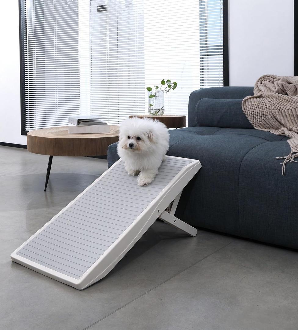 Small Dog Ramp for Bed & Couch, Fits Furniture 11.4"-17.7"