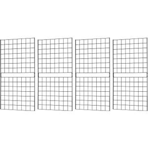 Grid Wall Commercial Grade Gridwall Panels Heavy Duty Grid Panel for Any Retail Display Wall Grid 2' Width x 4' Height, Black (Pack of 4) Easily Portable