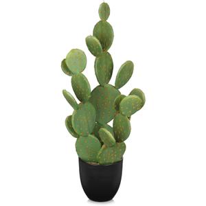 DILATATA Tall Fake Cactus Plant 27.5 inch Large Artificial Cactus Tree 'Prickly Pear Cactus' Faux Cactus Desert Plants Big Fake Cacti for Home Garden Office Decor (Opuntia Chlorotica)