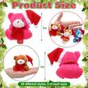 Poen 200 Pcs Mini Christmas Stuffed Animals Bulk Plush Christmas Tree Hanging Decorations Key Chain Animal Toy Set Small Toys for Kids Party Gifts Supplies(Mixed Style)