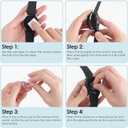 2+2 Pack Compatible with Samsung Galaxy Watch 7 Ultra Screen Protector + Case Protective, HD Tempered Glass + Hard PC Cover for Galaxy Watch 7 Ultra 47mm Accessories (Starlight+Black)