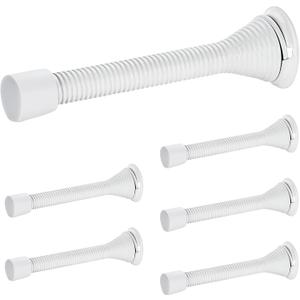 Ravinte Door Stoppers, 6 Pack White Spring Door Stops with Rubber Bumper, Door Stoppers for Bottom of Door