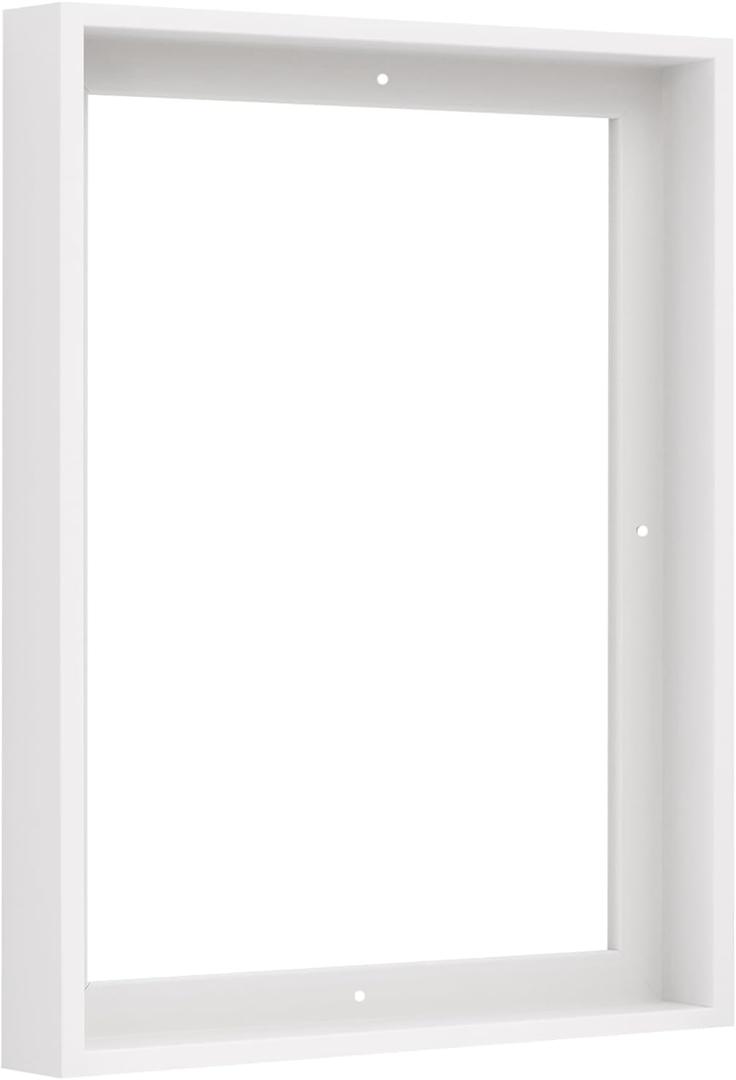 PIXY CANVAS Floater Frame 12x16 for 1-1/2 (1.5) inch Deep Canvas Paintings/Canvas Prints/Wood Canvas Panels/Wall Art/Wall Decor/Home Decor/Artwork (White, 12 x 16 inch, Portrait)