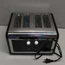 4 Slice Toaster Touch Screen, Stainless Steel Toasters Digital Timer, Dual Control Panel Toasters, 8 Shade Settings 6 Bread Types for Bagel, Cancel, Defrost 1650W Black