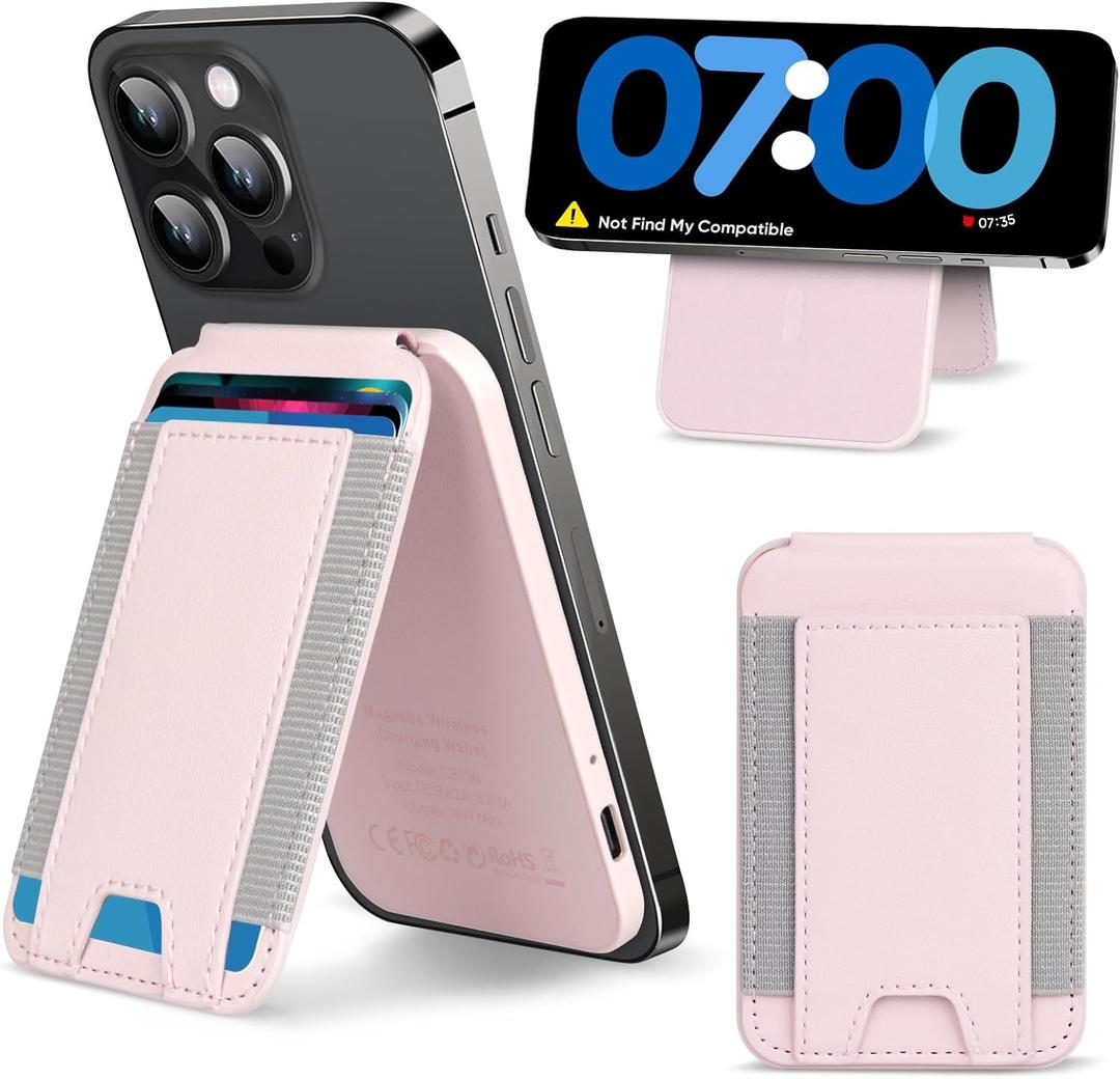for Magsafe Wallet, 180 Adjustable Phone Grip & Card Holder, Strongest Magnetic Wallet for iPhone 17/16/15/14/13/12 Series, Holds 6+ Cards, Hidden Slot, RFID Blocking with Adjustable Stand