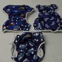 Pedobi Reusable Baby Swim Diapers, Adjustable Diaper Swim for Toddlers 9 Months - 3 Years Old, 3 Pack for Swimming Lessons (Whale Shark Sailboat, Large)