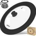 13-14-15 in Universal Pan Lid, Extra Large Silicone Pot Lid for Pots, Pans & Skillets, Replacement Frying Pan Lid with Heat Resistant Silicone Knob, Dishwasher Safe, Black