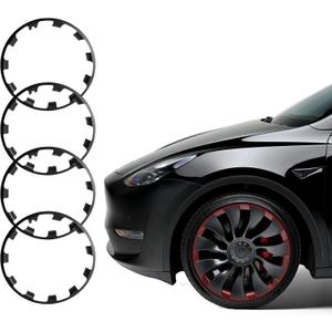 Tesla Model Y 21 Inch Wheel Rim Protector ABS Tesla Wheel Protector for Model Y 2017-2024 Black 4Pcs
