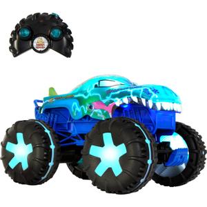Hot Wheels Monster Trucks 1:15 Scale Mega-Wrex Alive Battery-Powered RC Vehicle with Lights & Sounds, 12.9921 Inches