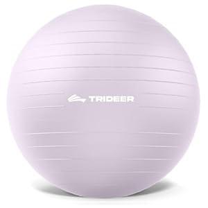 Trideer Exercise Ball Yoga Ball, Office Seating & Balance Ball Chair, Stability Ball for Pilates, Physical Therapy, Core Training & Balance Improvement & Stretching (Light Purple, L(23-26ines/ 58-65cm))