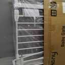 keny 29"-42.5" Baby Gate for Stairs, Auto Close Safety Dog Gate, Pressure Mounted Easy Walk Through Pet Gate for Doorways, Durable Stair Gate, 30" Tall, White