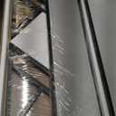 Glass Coffee Table Living Room Table with Storage Shelf, Grey Glass Table Simple Modern Rectangular Tables with Sturdy Black Metal Frame,Industrial Glass Coffee Table for Bedroom Home Office