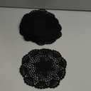 Phantomon 8 Inch Doilies Crochet Round Lace Doily Handmade Placemats 100% Cotton Crocheted Coasters, Flower Design, Pack of 8 (Black)