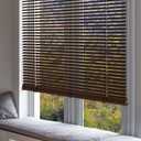 Kokorona Cordless Mini Blinds Horizontal Venetian Blinds Vinyl Window Shades Light Filtering Privacy Room Darkening Blinds for Bedroom, Kitchen, Office, 18" W X 64" H, Brown