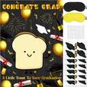 Pin The Cap On The Toast Game Class of 2026 Graduation Congrats Grad Poster with 24 Pcs Stickers Fun Activity Party Decorations Supplies for Kindergarten Senior High School College Students