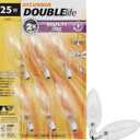Sylvania Incandescent Double Life Light Bulb, B10, 25W, Candelabra Base, 175 Lumens, 2850K, Clear, Soft White - 6 Pack (18748)