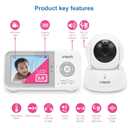 VTech VM923 Baby Monitor, 2.8 Screen, Pan-Tilt-Zoom, 1000ft Long Range, Night Vision, 2-Way Audio, Temperature Sensor, Lullabies, Secure Transmission No WiFi