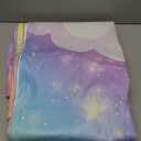 Cinbloo Rainbow Curtains 52Wx84H Inch Rod Pocket Kids Pastel Curtains Girls Cartoon Cute Colorful Sky Clouds Stars Aesthetic Art Printed Girly Princess Living Room Bedroom Window Drapes Fabric 2 Panel