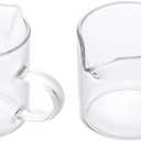 2 Spouts Glass Creamer Pitcher with Handle,Coffee Milk Creamer Pitcher