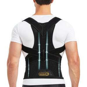 Back Brace and Posture Corrector for Men and Women Adjustable Back Straightener Posture Corrector, Scoliosis and Hunchback Correction, Spine Corrector, Support for Upper Lower Back Pain Relief (Black, XL)