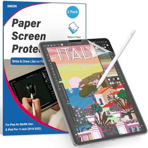2 PACK Paper Screen Protector for iPad Air 5th/4th Generation, iPad Pro 11 inch (2022/2021/2020/2018), Matte PET Film for iPad Air 5/4(10.9"), Write and Draw Like on Paper, Anti-Glare Screen Protector