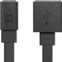 Monoprice Flat Apple MFi Certified Lightning to USB Type-A Charging Cable, 3 Feet, Black - Premium Series