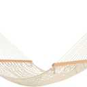 Castaway Living 13 ft. Double Traditional Hand Woven Cotton Rope Hammock  2-Person, 450 lb Capacity, Free Extension Chains & Tree Hooks, Designed in The USA (Natural)