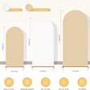 Arch Backdrop Cover, Wedding Arch Cover Spandex Fitted Cover for Photography Studio Stretchy Backdrop Cover for Birthday Baby Shower Ceremony Banquet (White+Beige, 4+5+6FT)