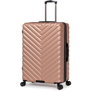 Kenneth Cole REACTION Madison Square Lightweight Hardside Chevron Expandable Spinner Luggage, Rose Gold, 20-Inch Carry On
