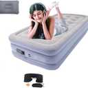 Onirii Twin Air Mattress Bed with Built in Pump,16 Inches High Airbed Inflatable Mattress,Comfort Thickened Blow Up Air Bed,Travel Sleeping Pad for Guests Home (Twin Size)