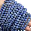 ABCGEMS (2.5mm Large Hole- Matte Finished) Afghanistan Lapis Lazuli Beads (Located in The Remote Kokcha River Valley, High in The Hindu Kush Mountains) Smooth Round 8mm (Not Shiny)