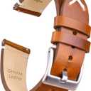 Ritche Christmas Gift Quick Release Leather Watch Band 18mm 20mm 22mm Genuine Watch Strap for Men and Women, White Elephant Gifts, Stocking Stuffers For Men